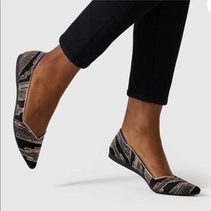 Rothy's Gold Shimmer Point Black Flats